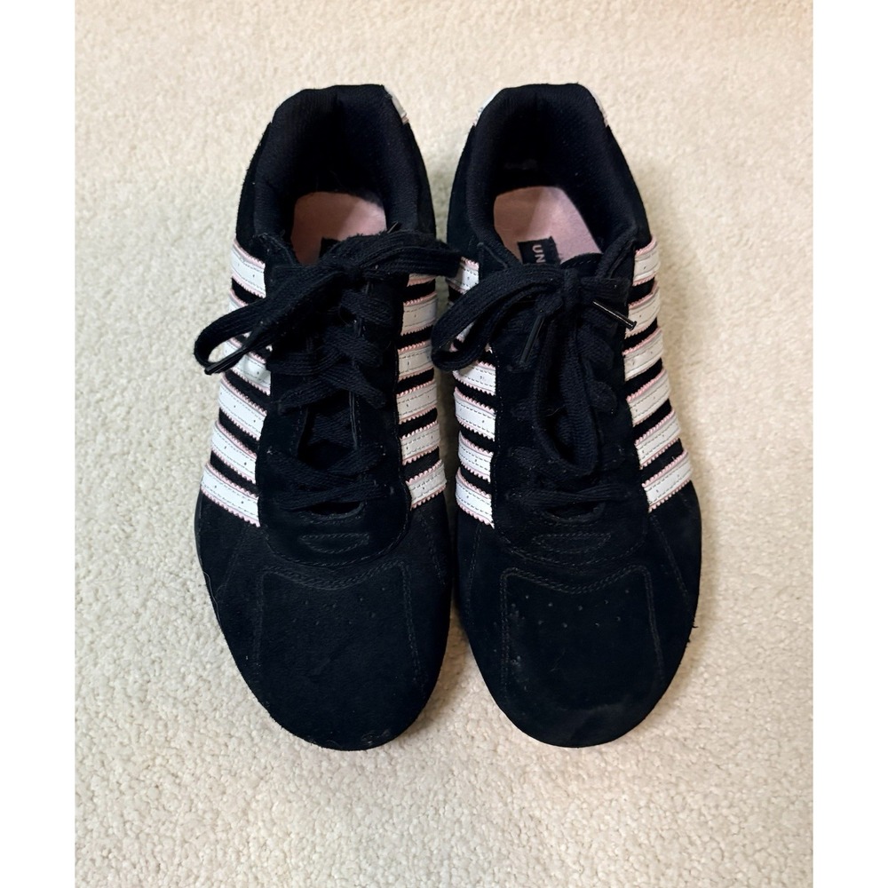 Union Bay Womens Fantastic 9M Black Pink Leather Casual Athletic Lace up Shoes
